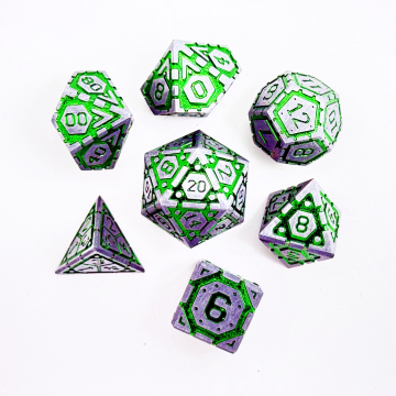 16mm Infinity Armor Dwarven Metal® Silver w/Green 7 pc set